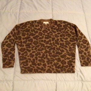 Sezane Leopard Print Crewneck Sweater in Sz XS